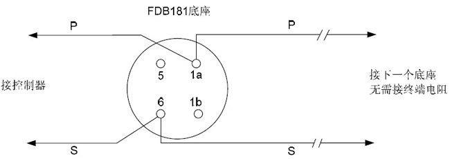 FDO181感煙火災(zāi)探測器的接線圖