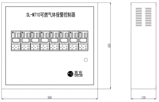 SL-M710可燃氣體報警控制器外形尺寸圖