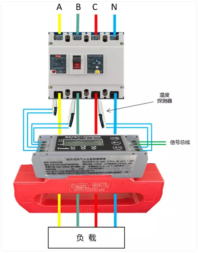 <a href=http://www.xiaofangw.com/dianqihuozai/ target=_blank class=infotextkey>電氣火災監(jiān)控</a>系統(tǒng)接線